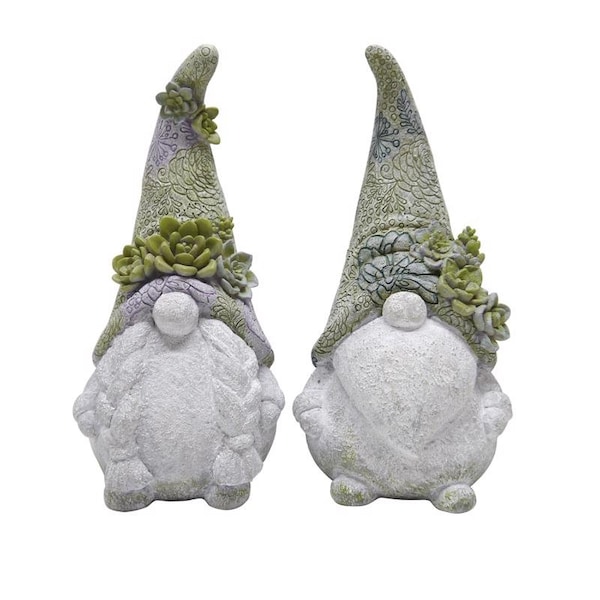 Meadowcreek Meadow Creek Polyresin Multi-color 14 in. Mr and Mrs Gnome Garden Statue ZAC84G4129 - main